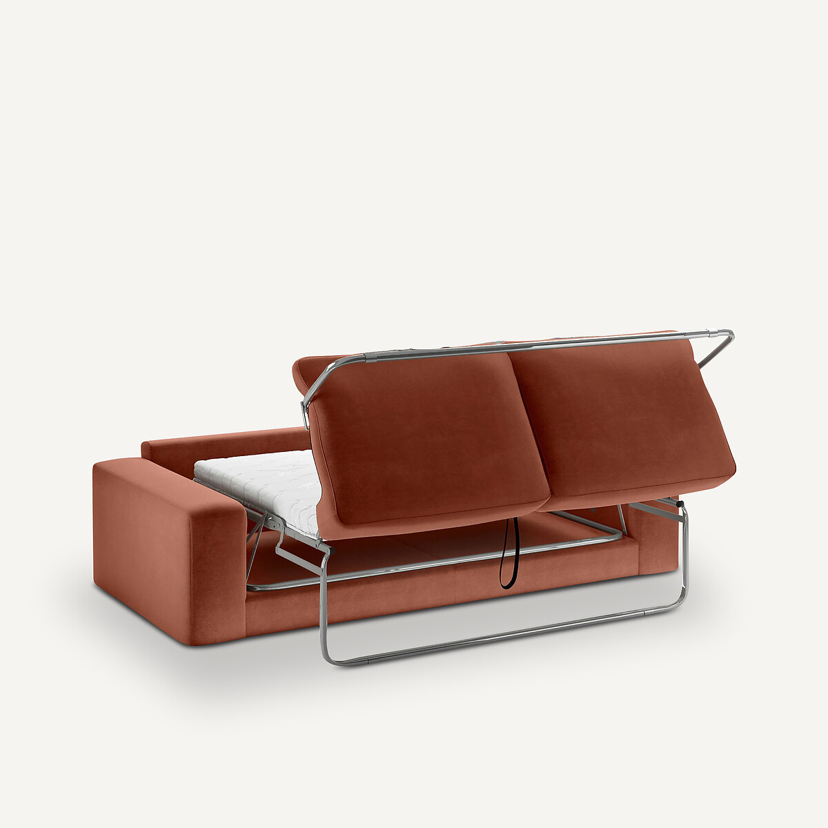 Sofá cama de 3 plazas de terciopelo, Skander terracota, AM.PM