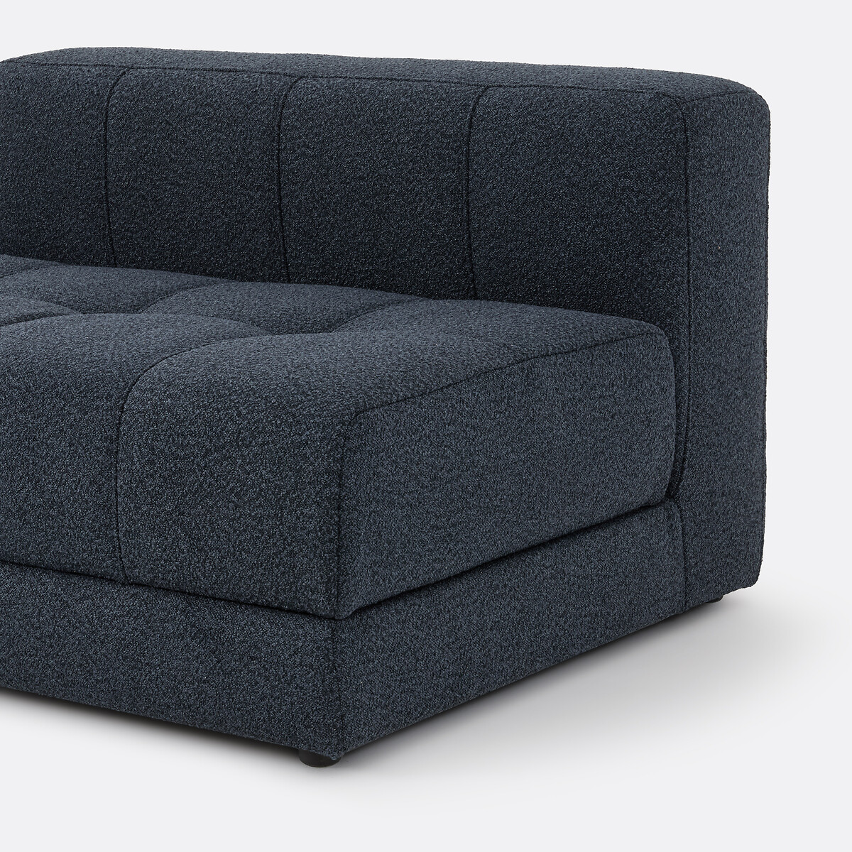 Banquette assise pivotante, gauche, modulable, en bouclette fine, FANO bleu, LA REDOUTE INTERIEURS