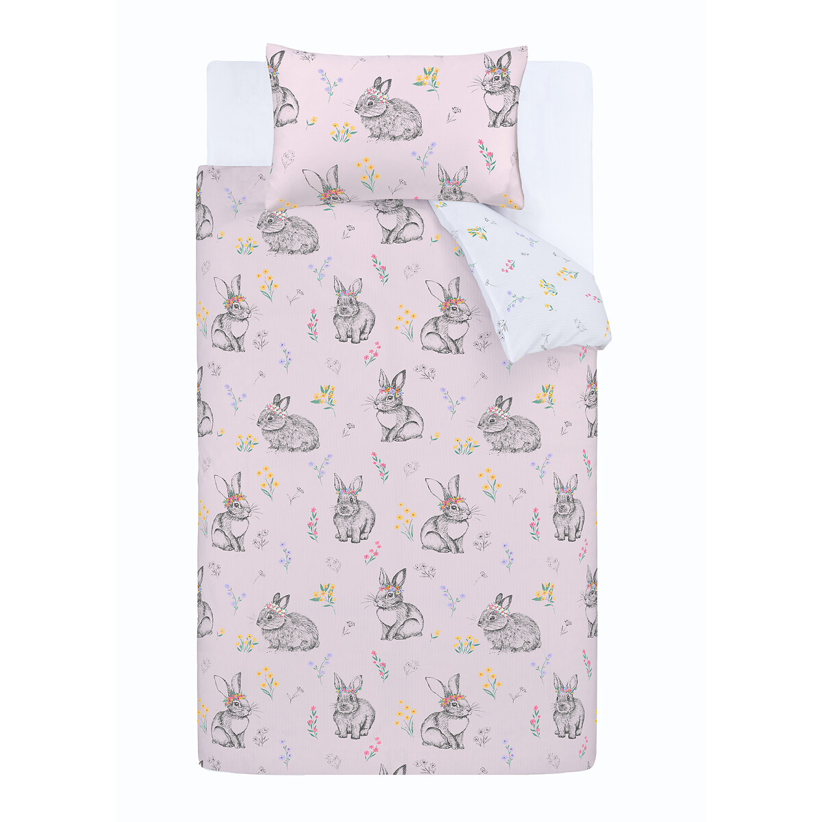Bunny Tails Ditsy Flowers Duvet Cover and Pillowcase Set pink, CATHERINE LANSFIELD