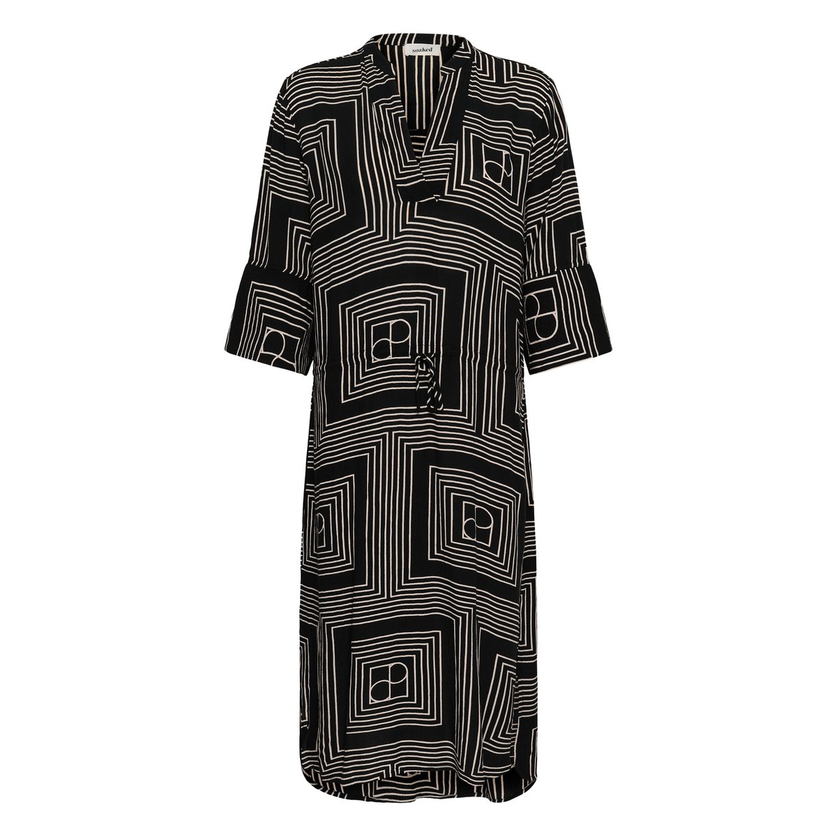Robe noir black monogram with oatmeal, SOAKED IN LUXURY