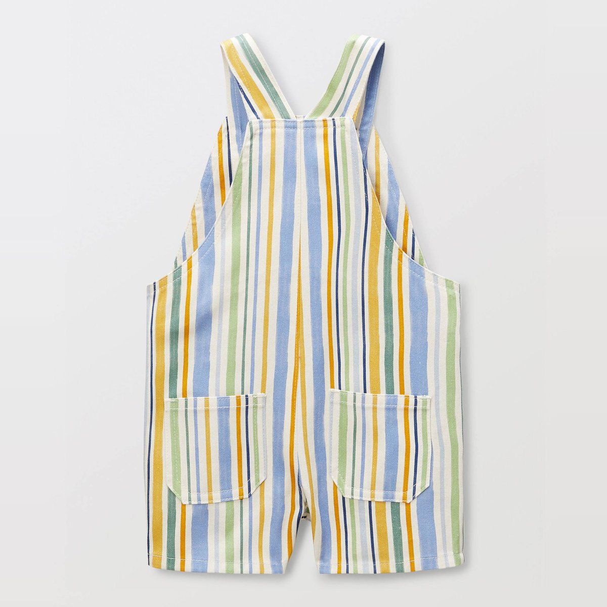 Salopette courte rayée en coton BIO GOTS multi co, BOUT'CHOU