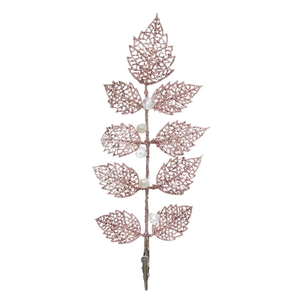 Branche de Noël en plastique rose 16 cm rose, FEERIC LIGHTS & CHRISTMAS