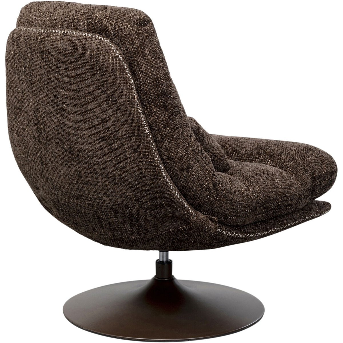 Fauteuil pivotant et repose-pieds, MONTREAL marron, KARE DESIGN