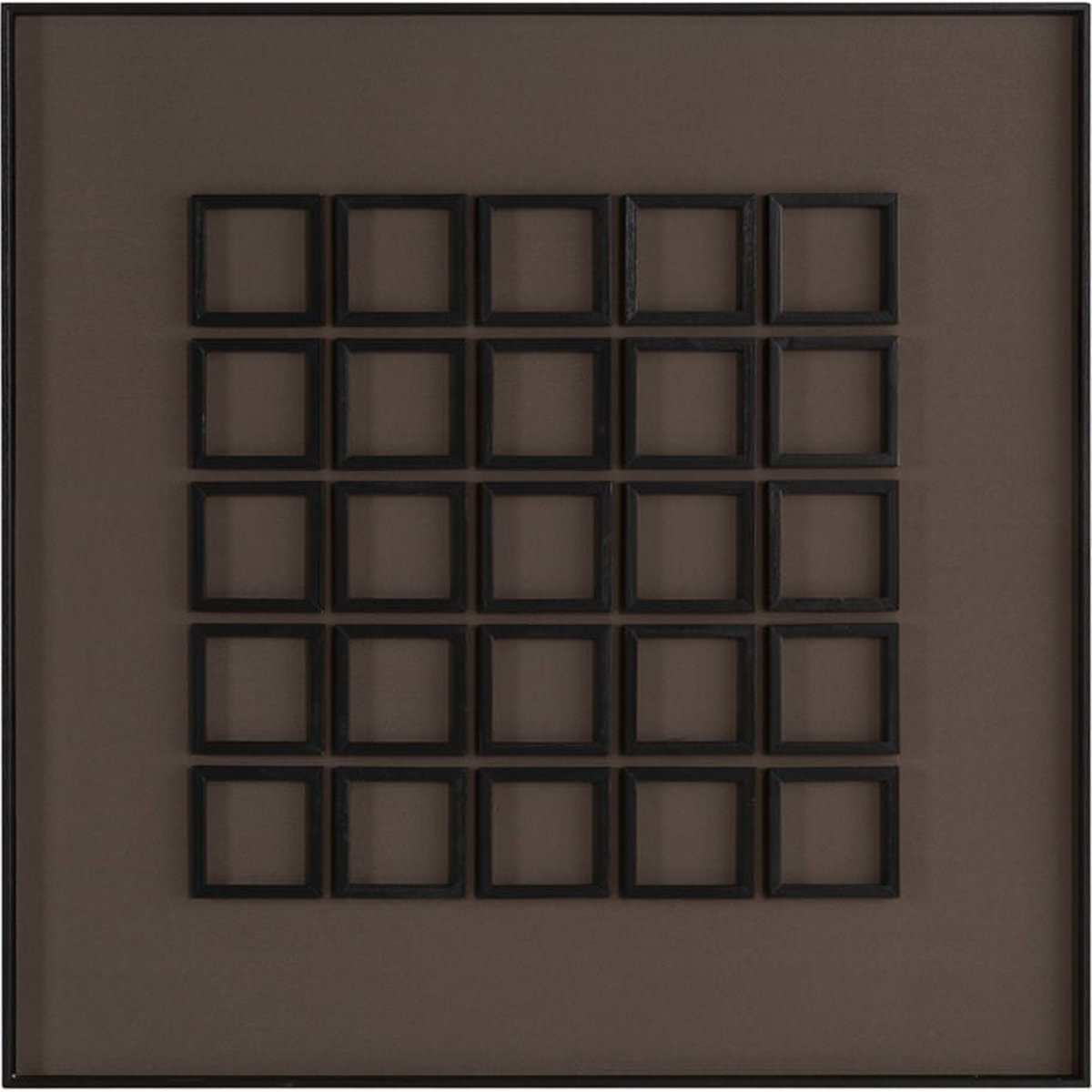 Tableau mural géométrique en bois et verre noir et brun, RECOLLECTION