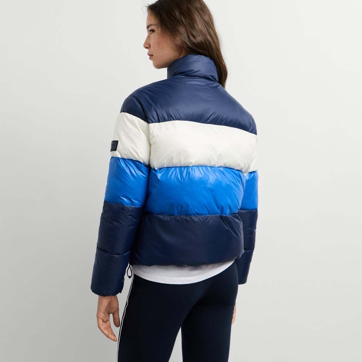Doudoune Matelassée Color Block bleu amiral, PEPE JEANS