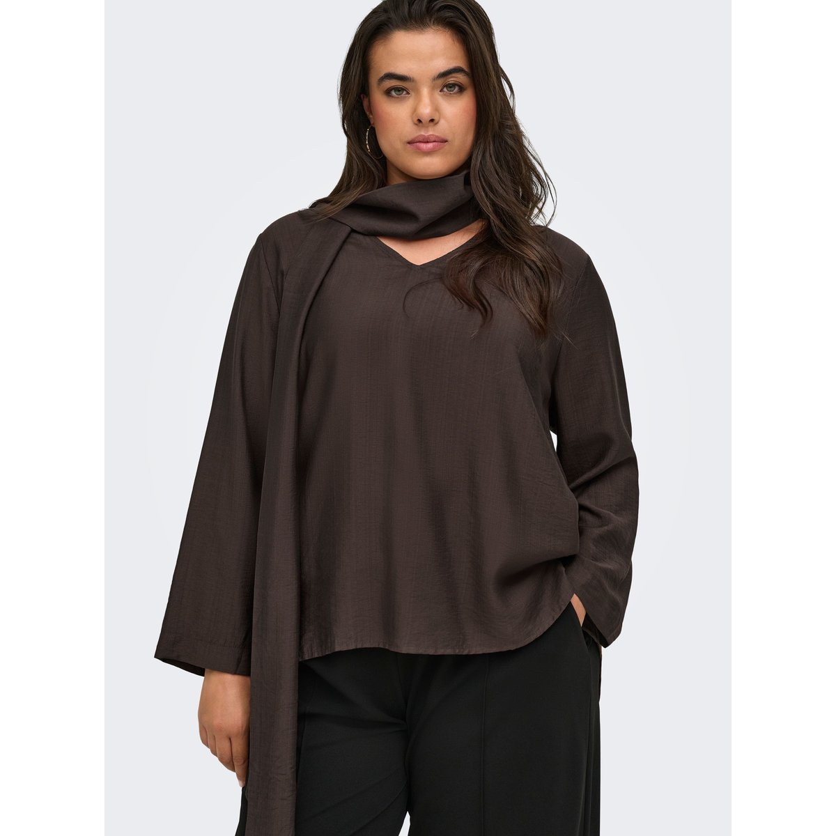 Blouse coffee bean 1, ONLY CARMAKOMA