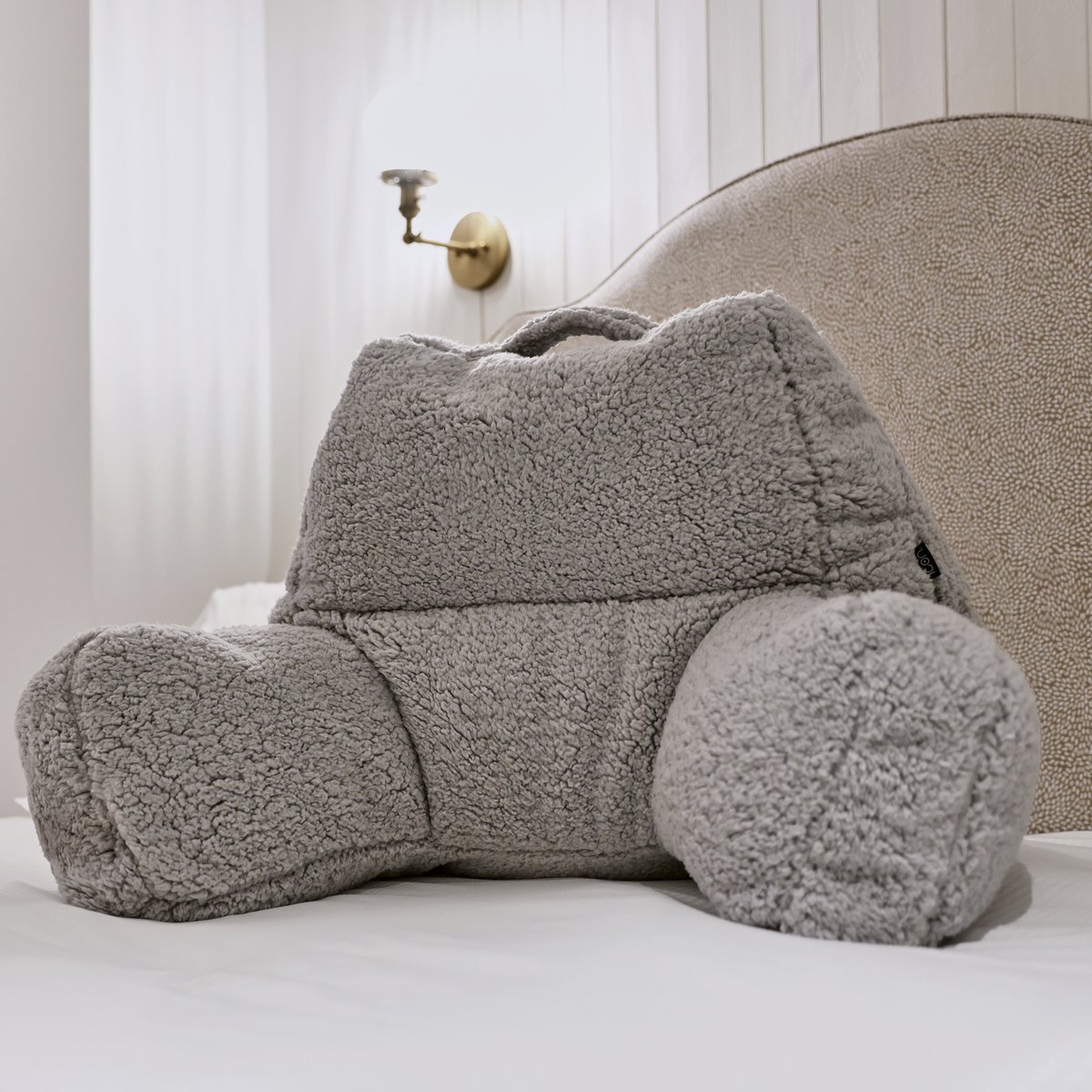 Coussin de soutien en polaire sherpa Oeko-Tex® - TEDDY gris clair, ICON