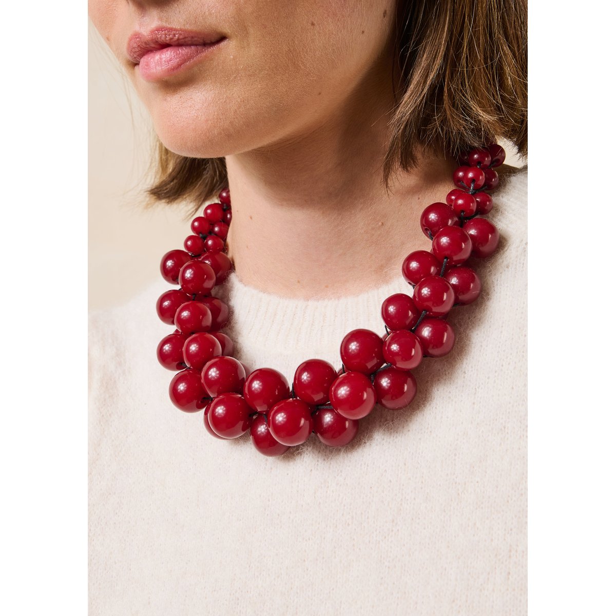 Collier large à perles fox, LA FEE MARABOUTEE