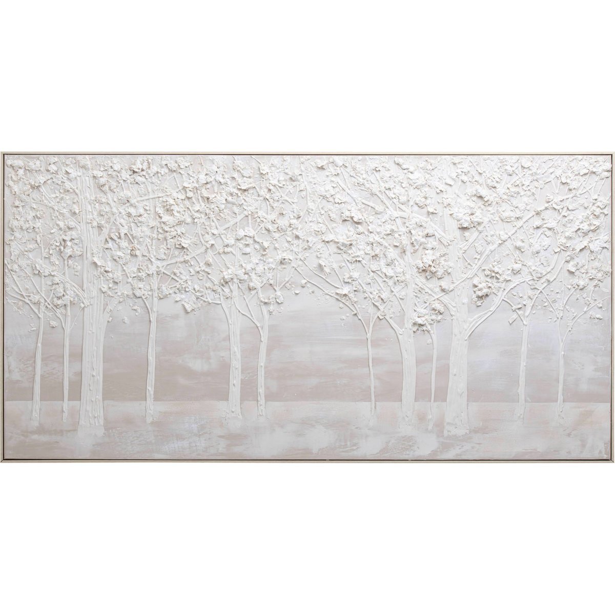Tableau mural forêt en relief blanc, RECOLLECTION