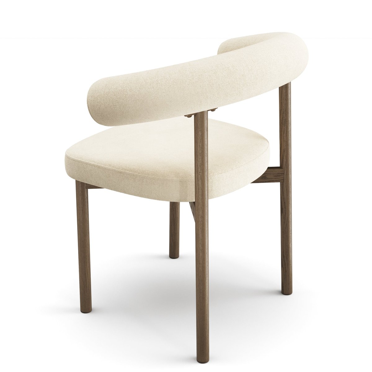 Lot de 2 chaises en tissu tramé toucher doux HARPER crème, SIA HOME