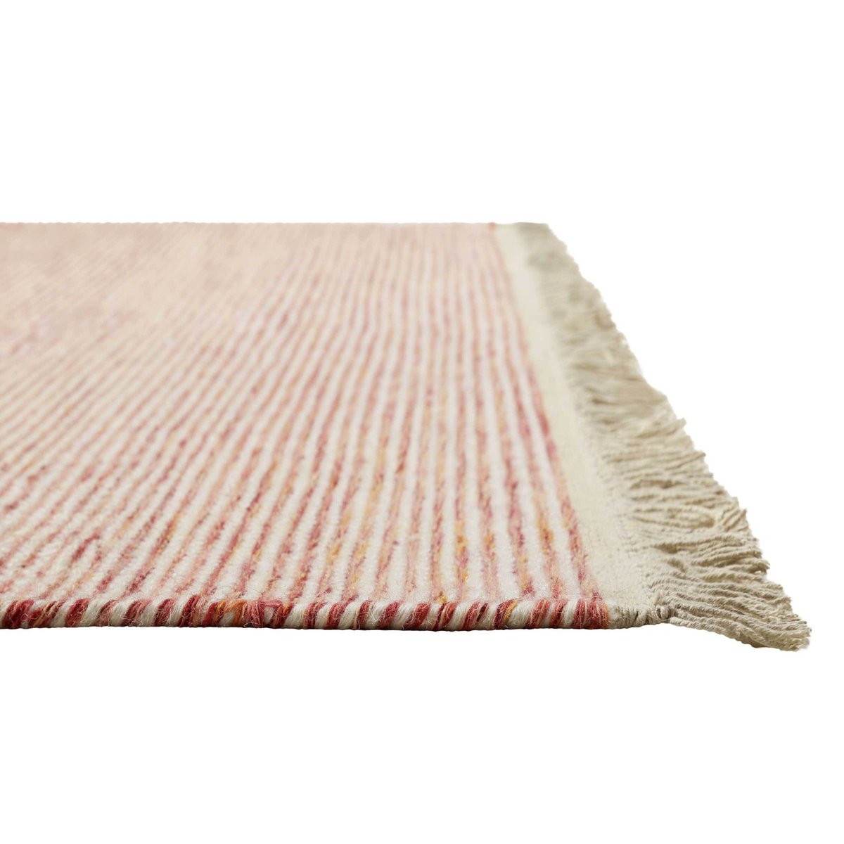Tapis tissé main laine et coton , AMÉLIE rouge, WECON HOME
