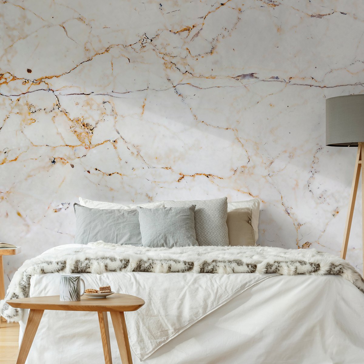 Papier peint panoramique Marbre de Milan blanc, ART FOR THE HOME