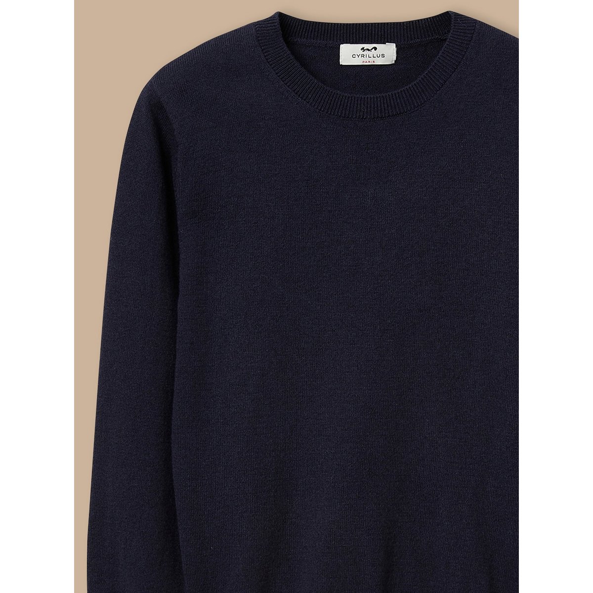 Pull col rond marine, CYRILLUS