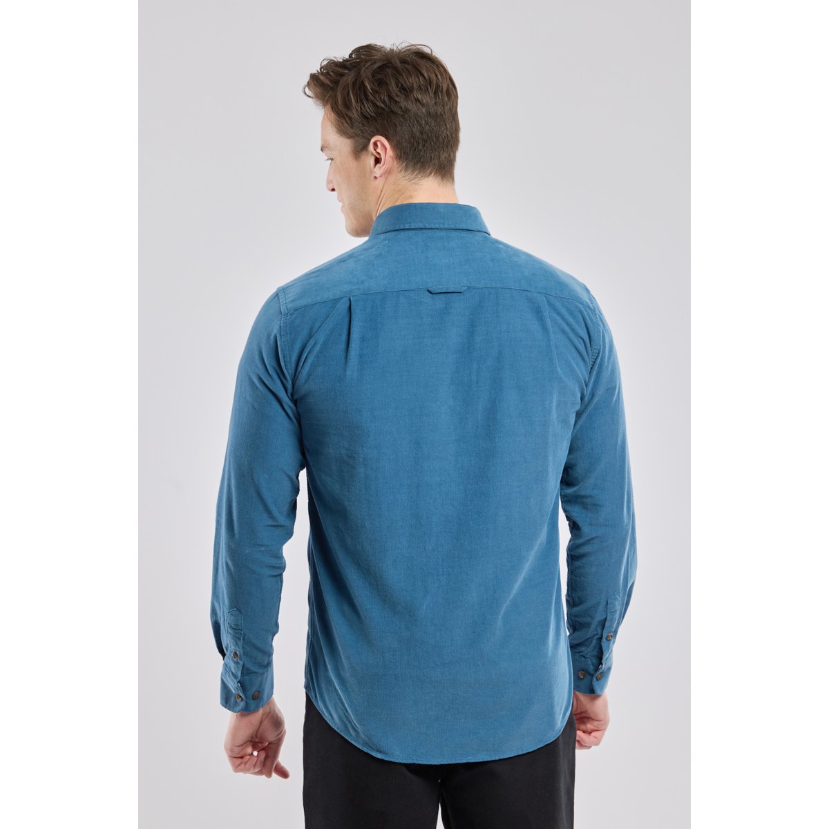Chemise maches longue droite col boutonné teal, ARMOR-LUX