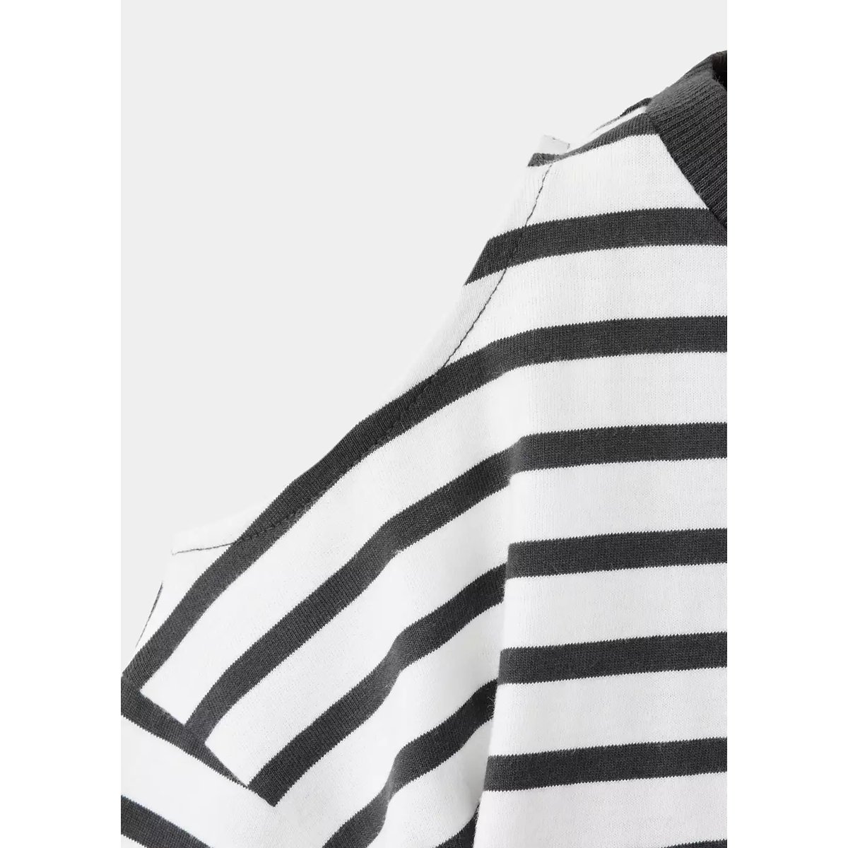T-shirt coton à rayures message imprimé gris anthracite, MANGO KIDS