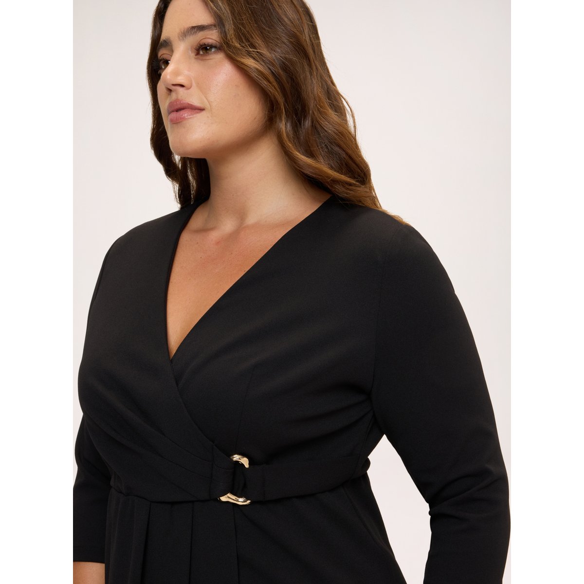 Robe portefeuille avec boucle noir, FIORELLA RUBINO