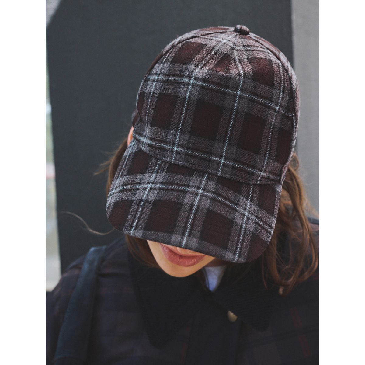 Casquette en feutre carreaux bleus, NEXT