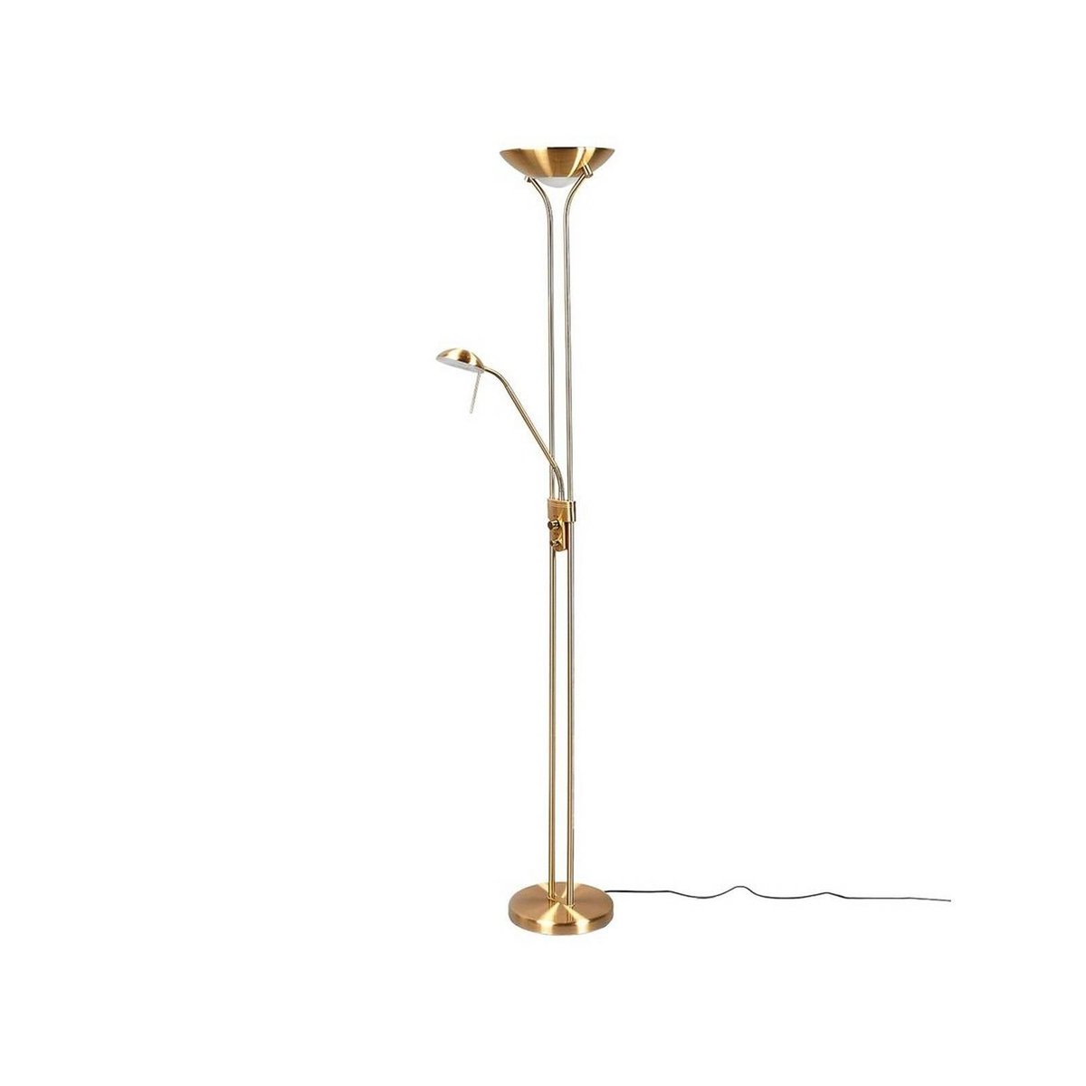 Lampadaire en métal moderneLED, Josefin laiton mat, blanc givré, LINDBY