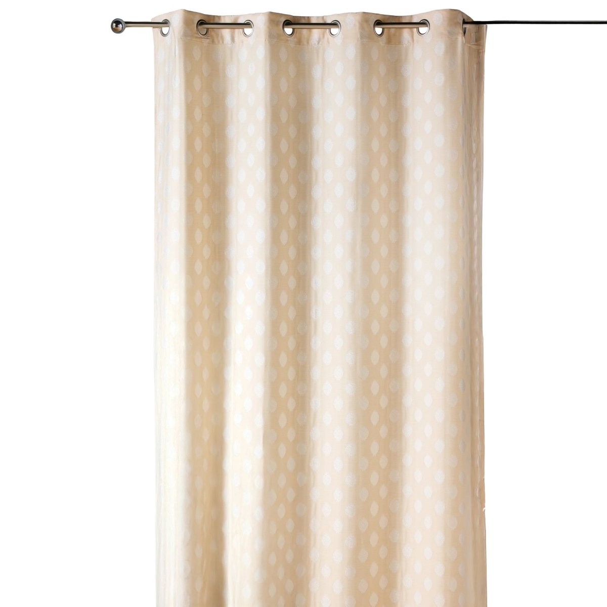 Rideau jacquard à motifs arrondis poids ivoire, HOME MAISON