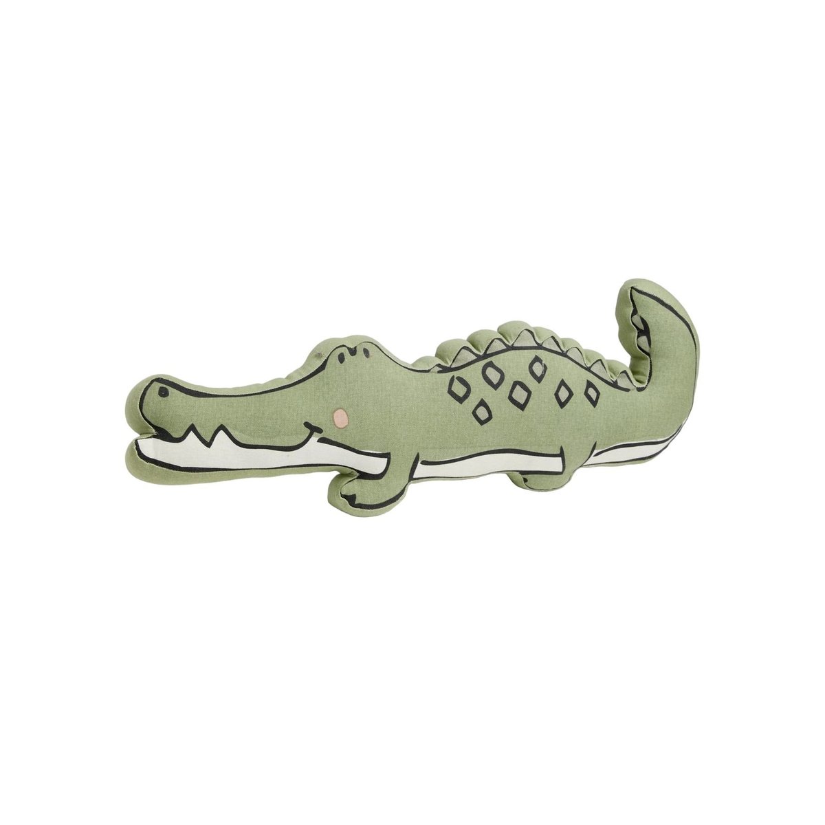 Coussin forme crocodile coton LE ROI DE LA JUNGLE vert, TODAY