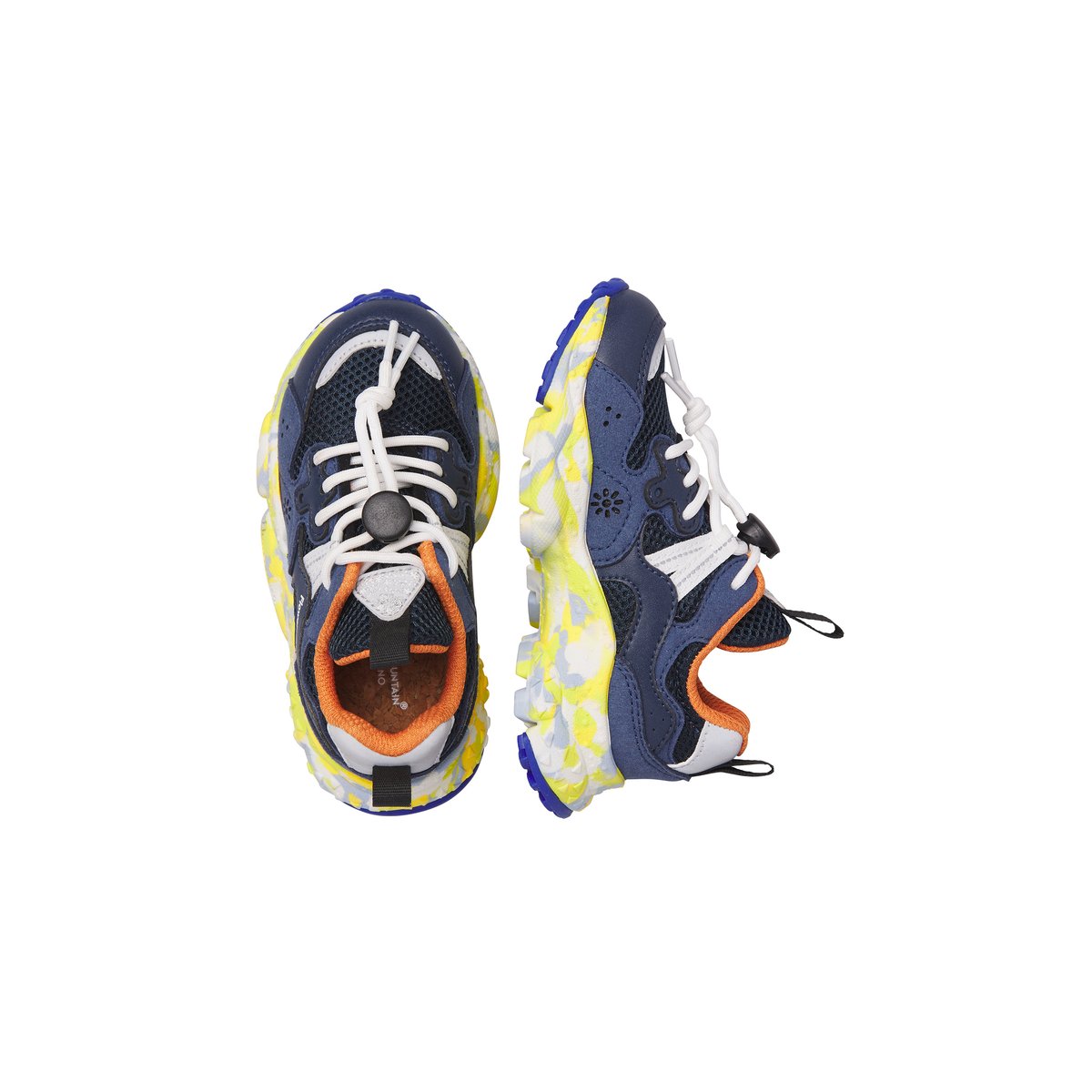 Sneakers en simili cuir et tissu technique YAMANO 3 JUNIOR. marine-, NATURINO