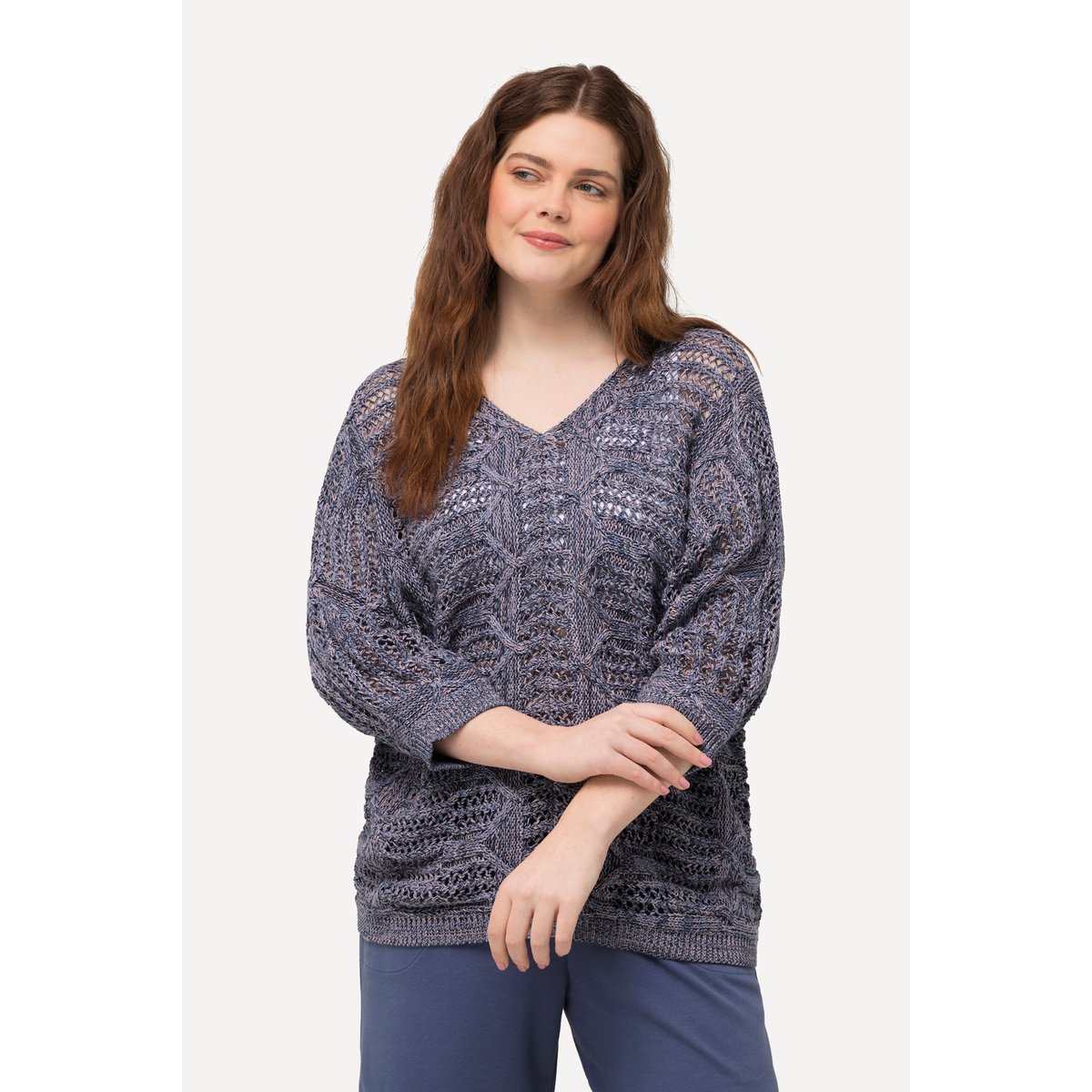 Pull en coton bio bleu encre, ULLA POPKEN