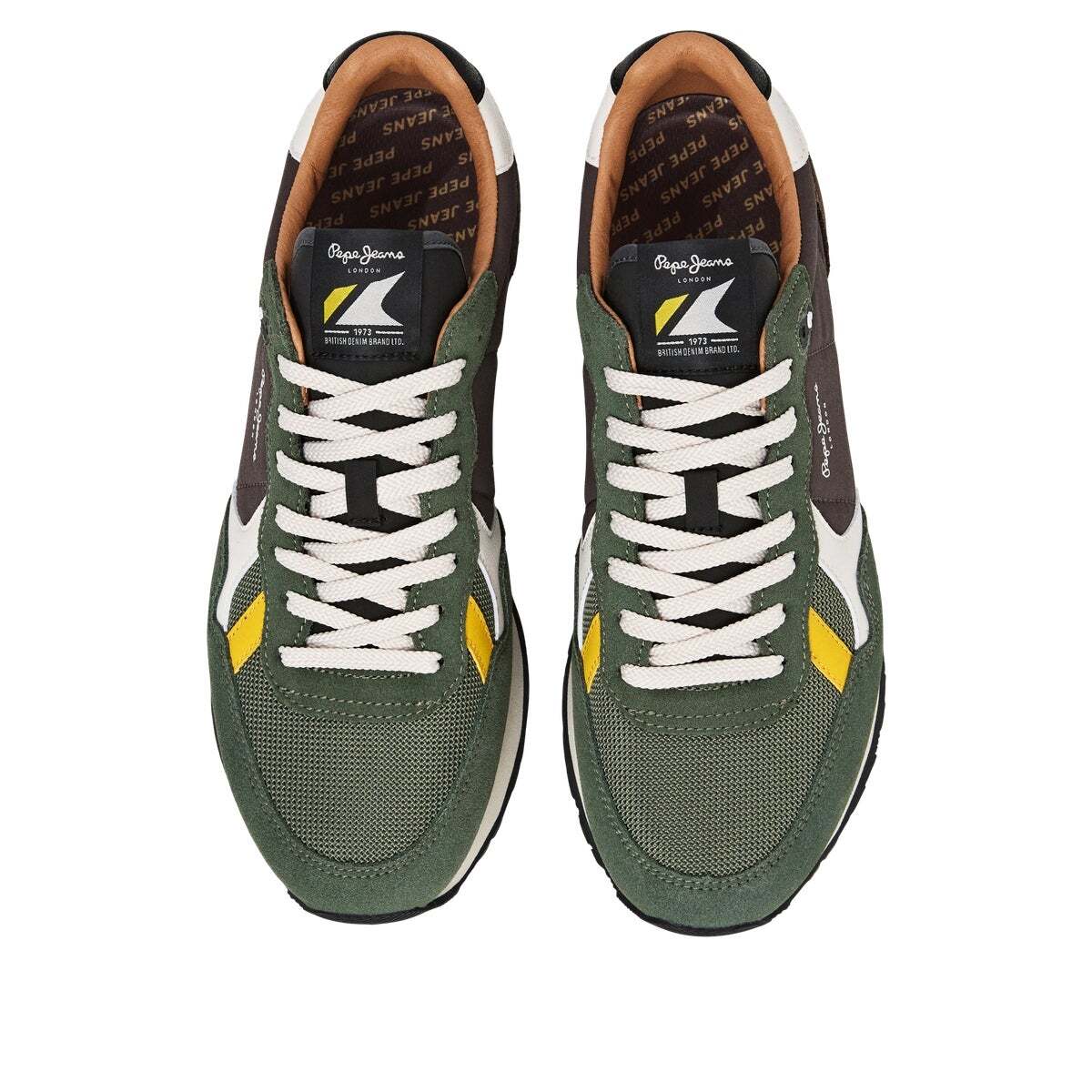 Brit - Baskets De Running D'inspiration Rétro vert kaki, PEPE JEANS