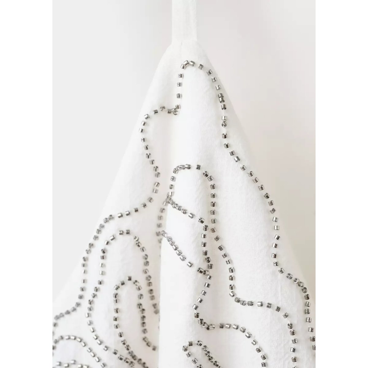 Top brodé perles blanc cassé, MANGO TEEN