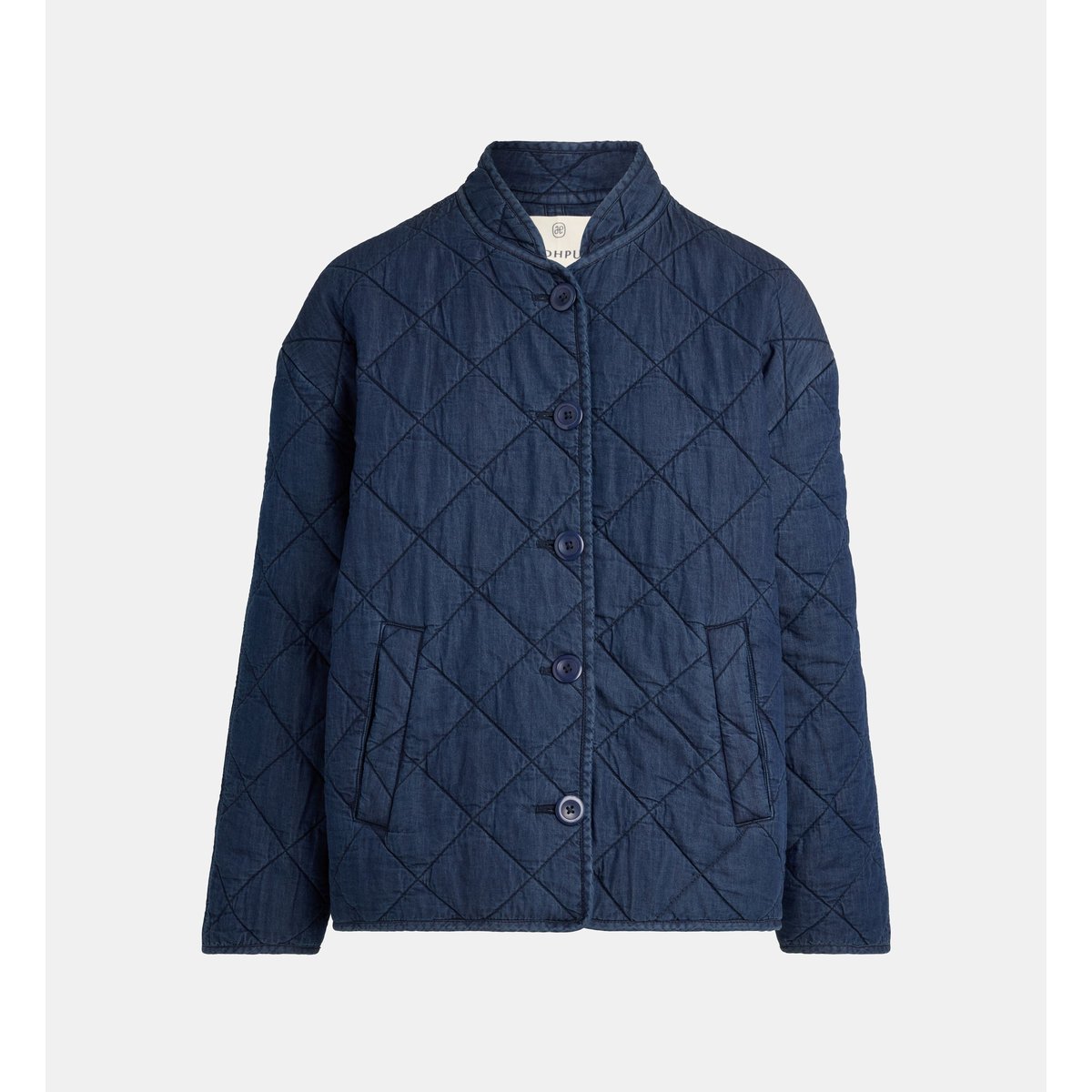 Veste droite matelassée orion coton bleu jean foncé, JODHPUR