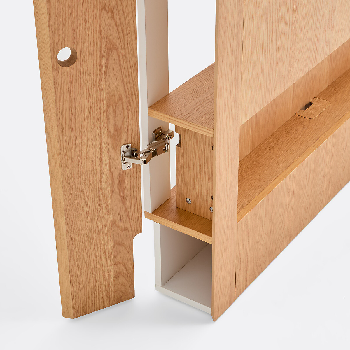 Tv-meubel voor wandmontage, eiken fineer, met 1 nis, LASTER eikkleur, LA REDOUTE INTERIEURS