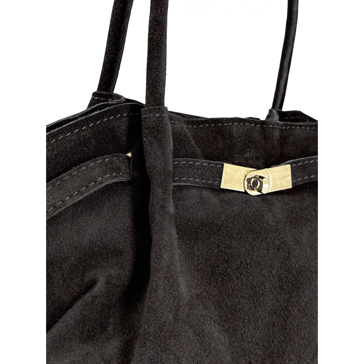 Sac cabas loose en croûte de cuir ALANA noir, OH MY BAG