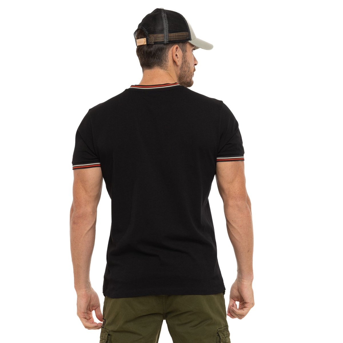 Tee shirt coton CLASS noir/rouge/beige, VON DUTCH