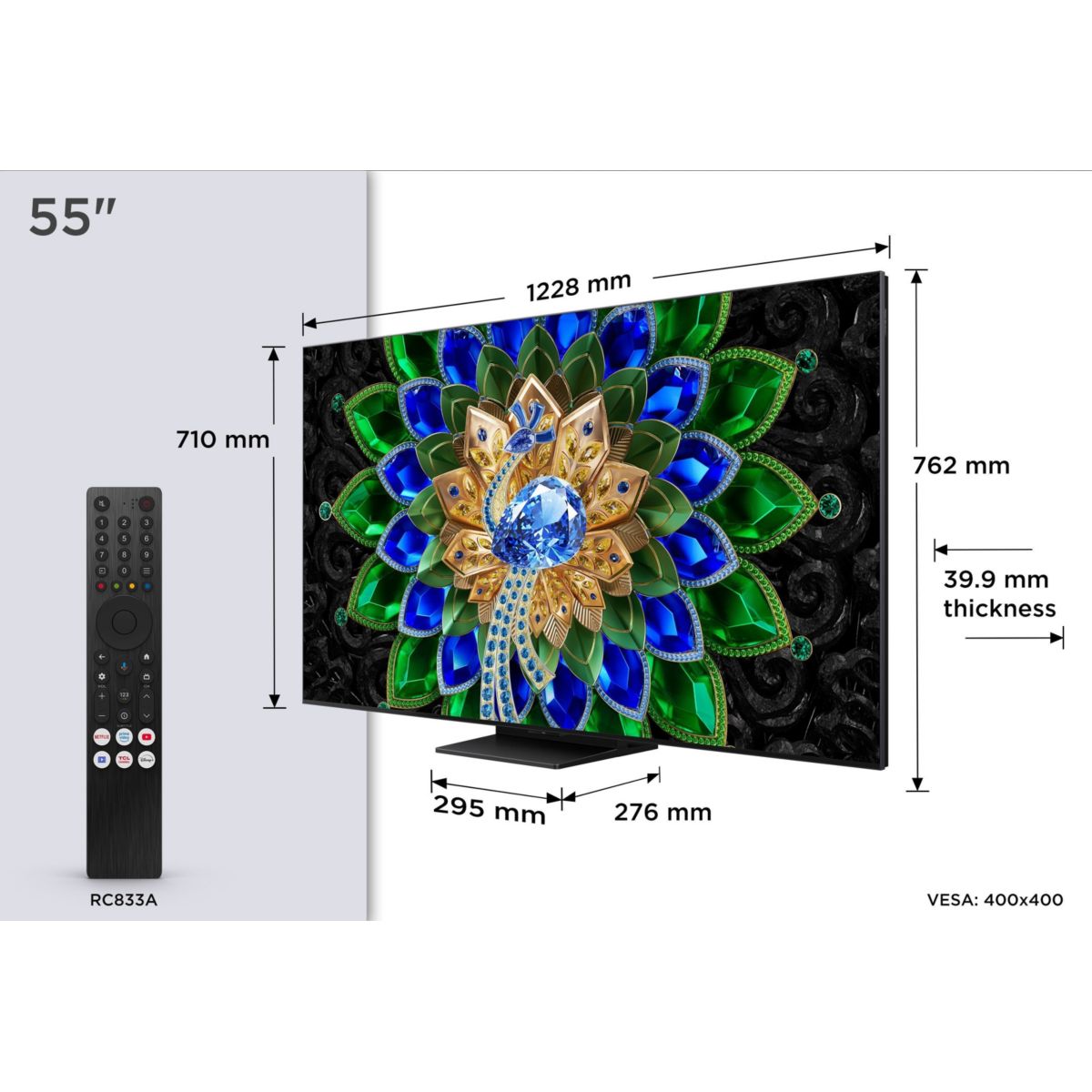 TV Mini LED 55A400U (2026) 55" (140 cm) couleur unique, TCL