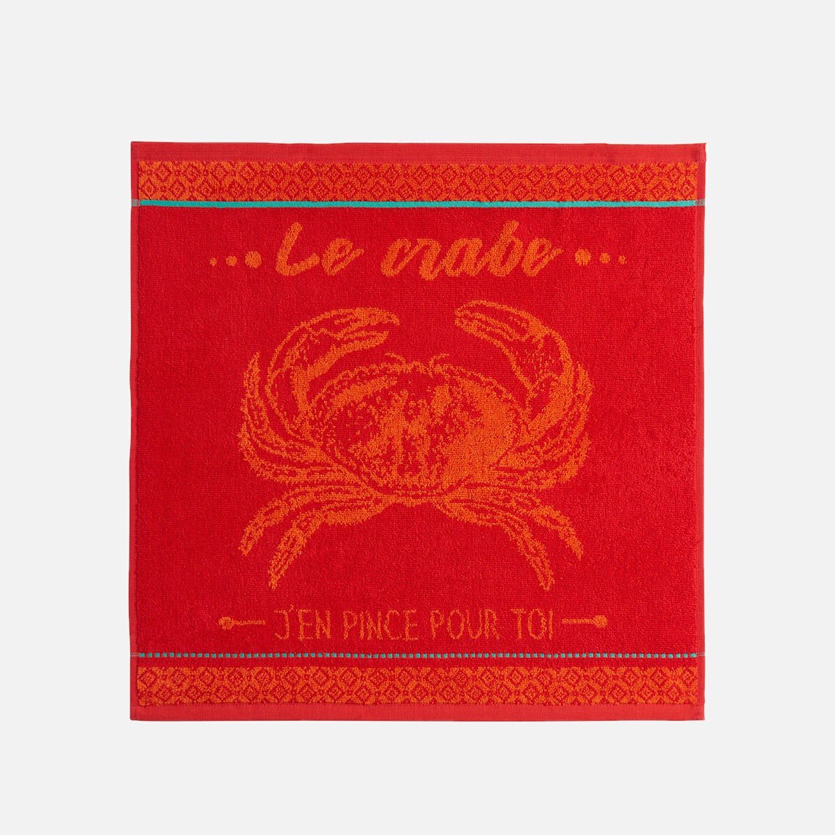 Essuie-mains éponge jacquard CRABE ROUGE rouge, COUCKE