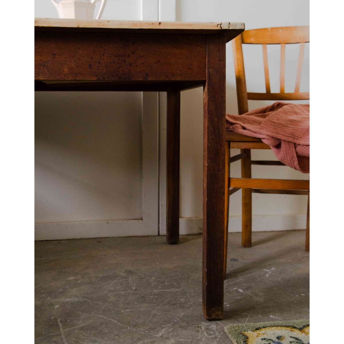 Table à manger de ferme Romy N°1412 - Bon état beige, DEBONGOUT