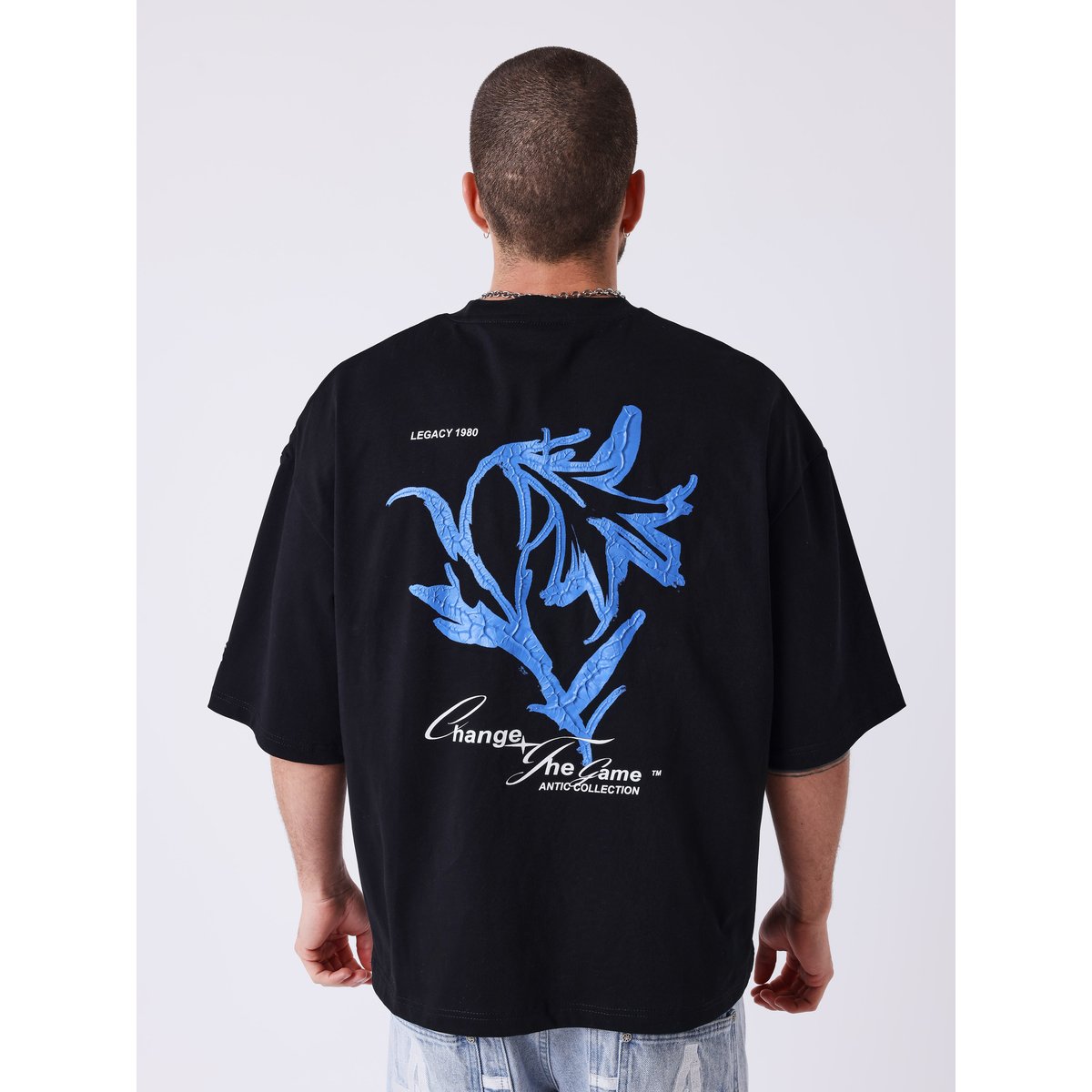 T-shirt floral noir, PROJECT X