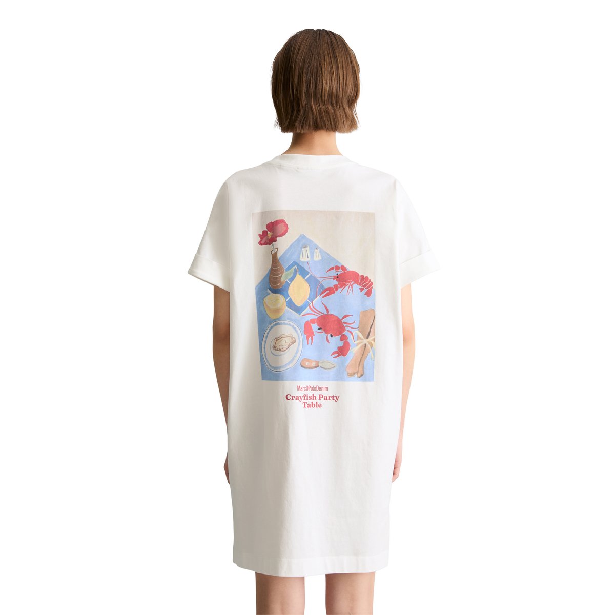 Robe en jersey style décontracté en coton organique blanc, MARC O’POLO DENIM