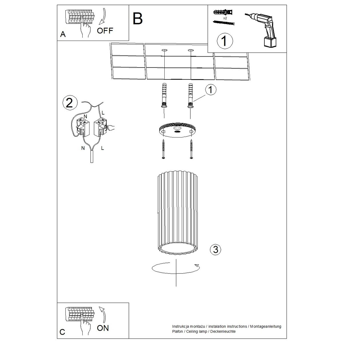 Plafonnier Aluminium Outremer LED 1 Ivar outremer, EDEN
