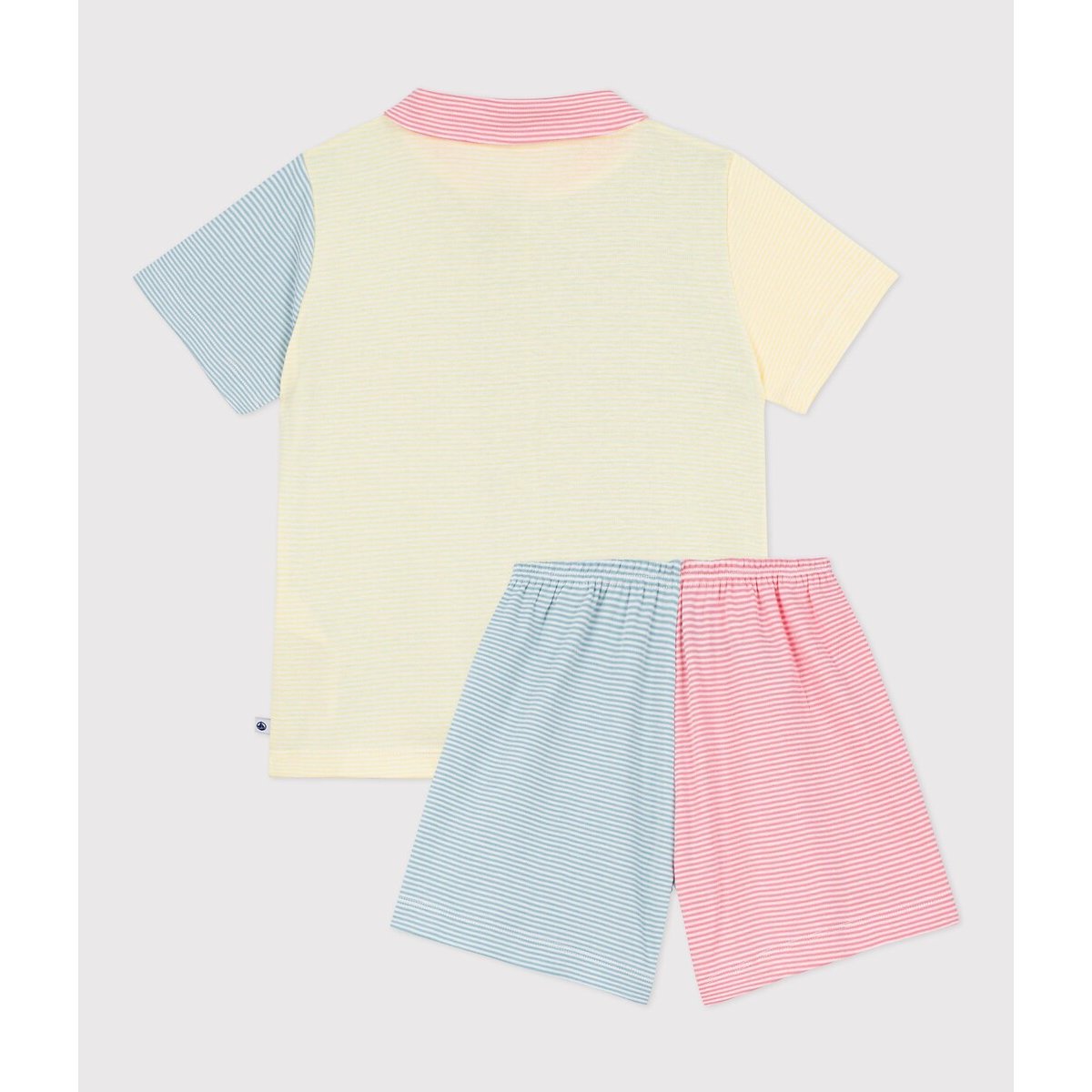 Pyjashort met knoopsluiting, katoen, strepen multicolor gestreept, PETIT BATEAU