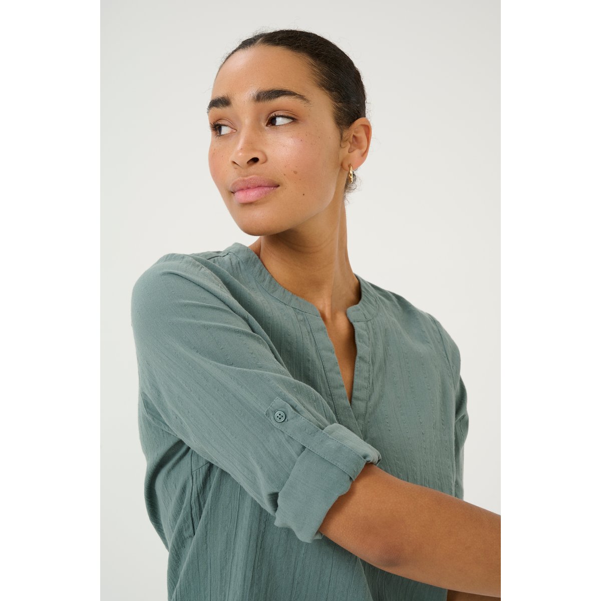 Chemise à manches longues vert balsam green, KAFFE