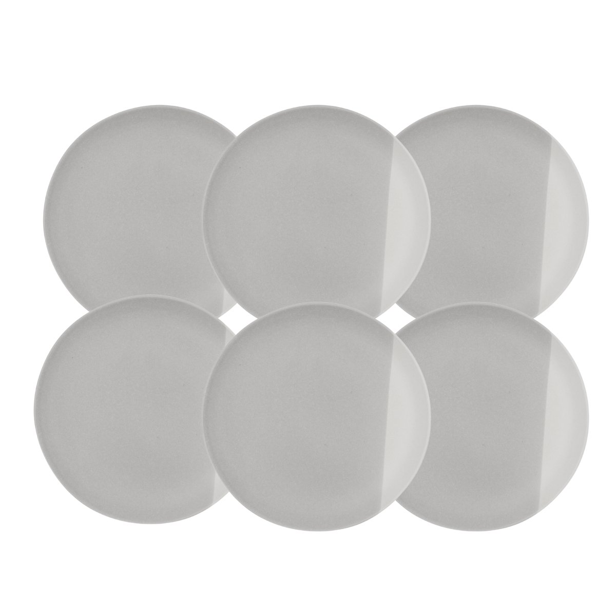 Lot de 6 grandes assiettes, TERRE DE SIENNE gris, ARTIME
