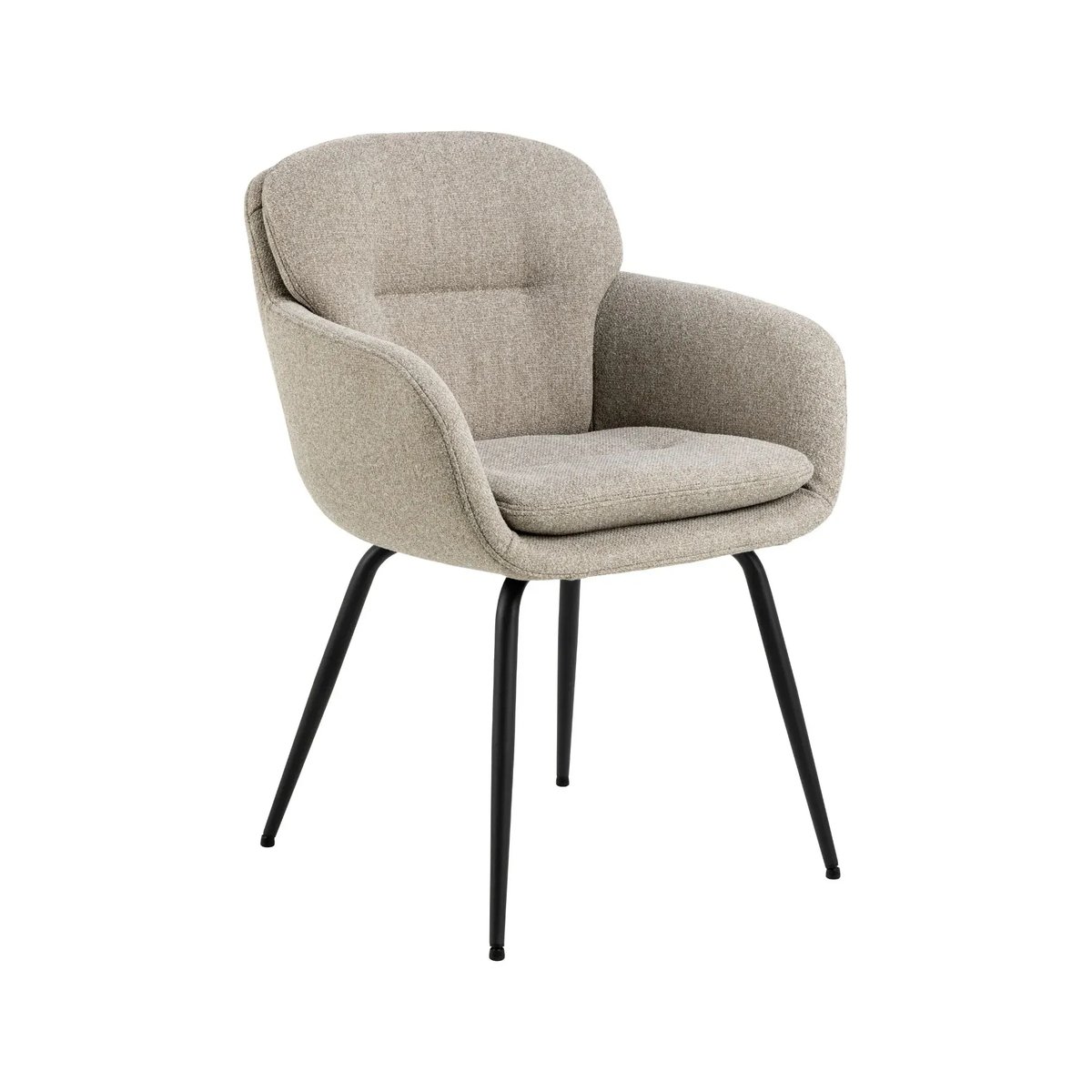 Chaise de salle à manger pieds métal assise tissu - MARTA beige, HELLIN, DEPUIS 1862