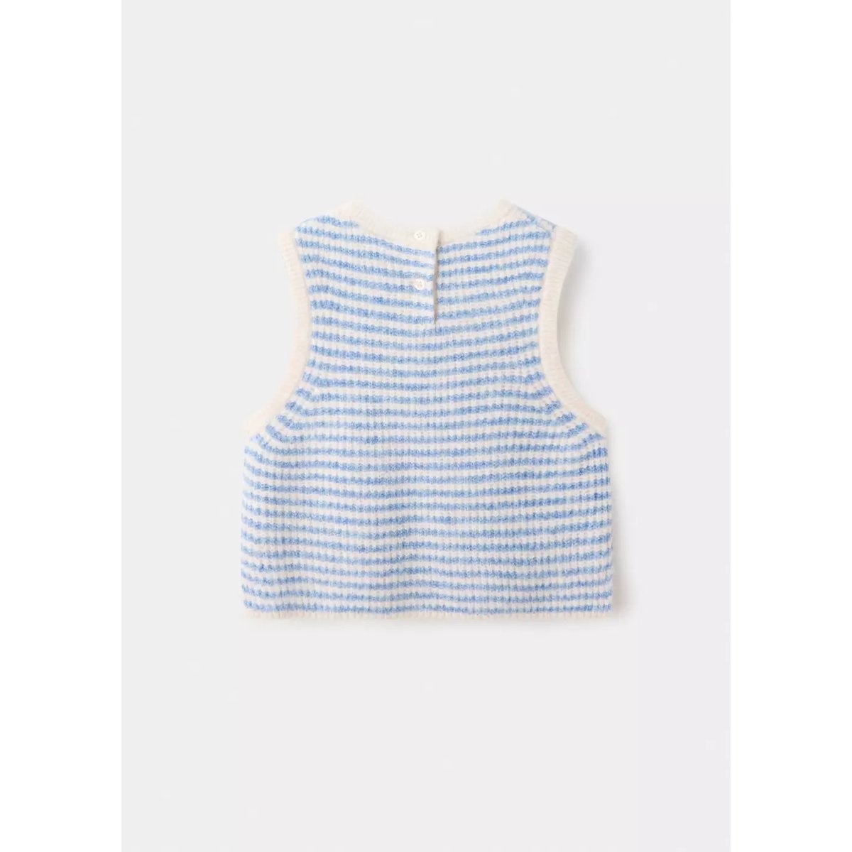 Gilet maille rayures bleu ciel, MANGO BABY