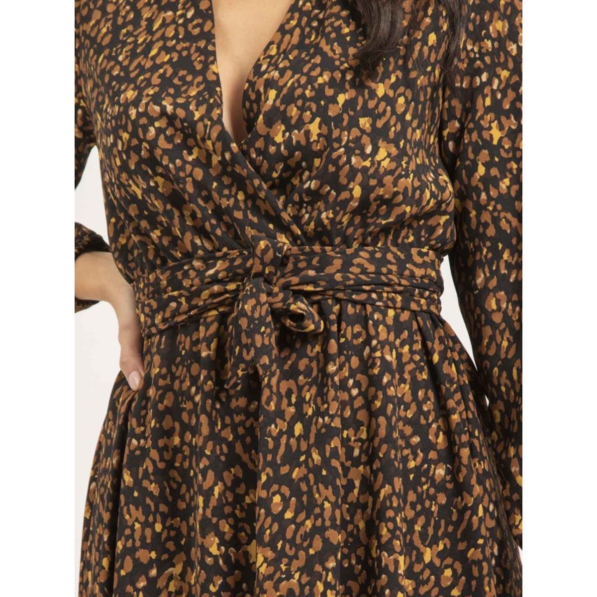 Robe Longue Motifs Island marron, DONA LISA