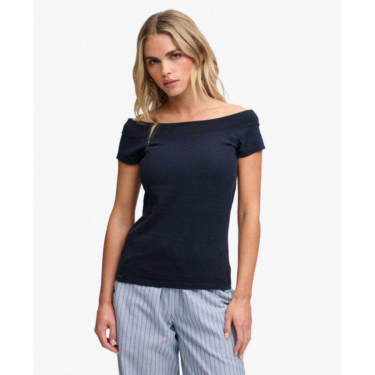 Top à épaules dénudées Athletic Essentials bleu marine éclipse, SUPERDRY