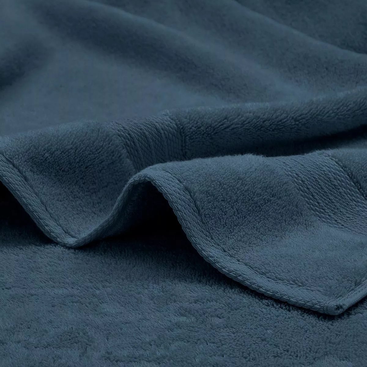 Serviette invites pur coton ELEA bleu ardoise, GARNIER THIEBAUT