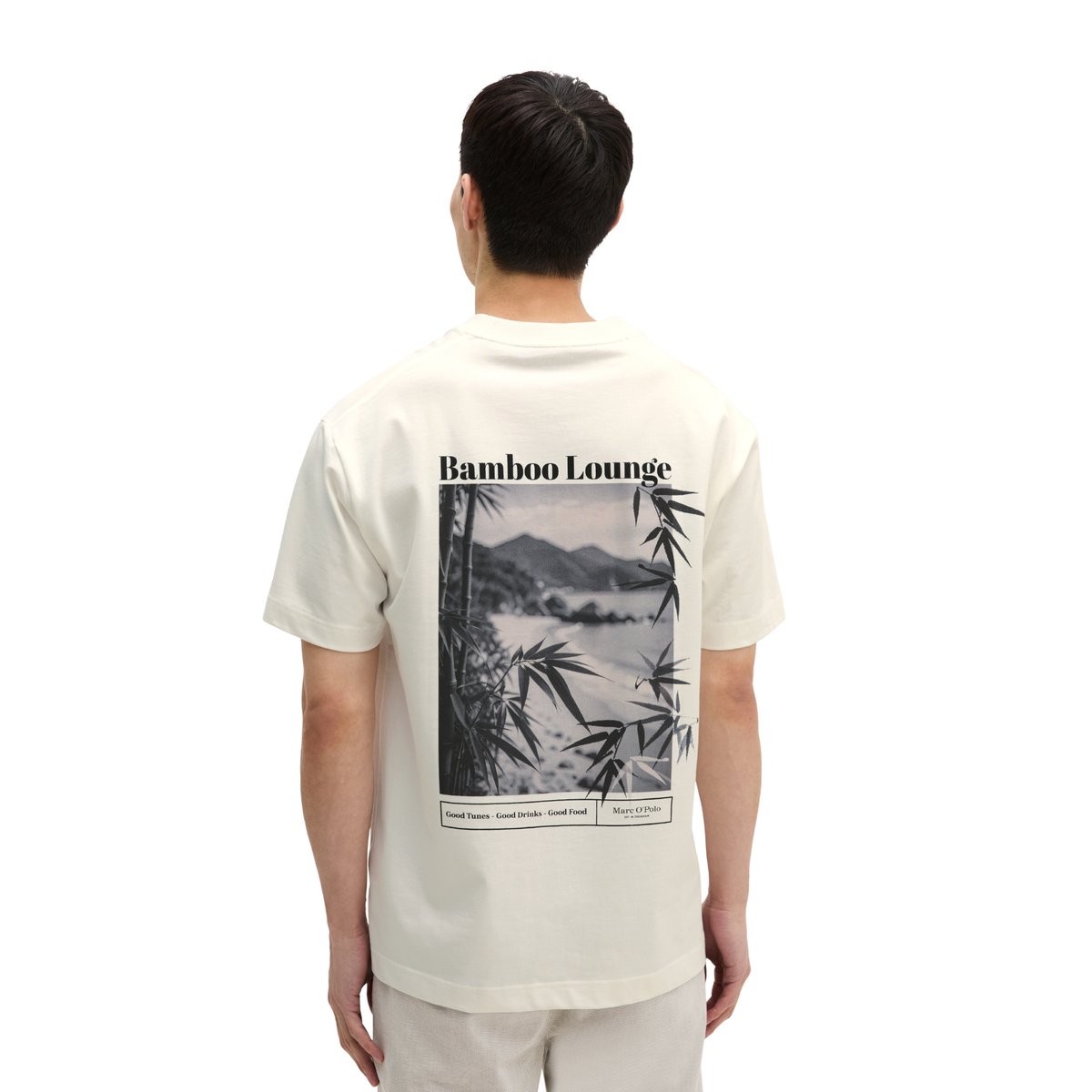 T-shirt loose avec un imprimé estival dans le dos blanc naturel, MARC O'POLO