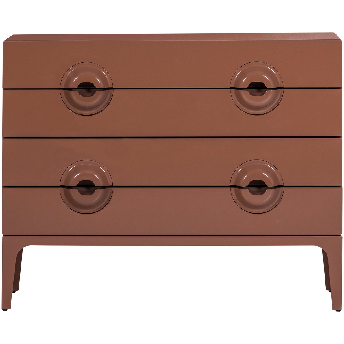 Commode 3 tiroirs en bois d'eucalyptus MERGE vieux rose, WOOOD