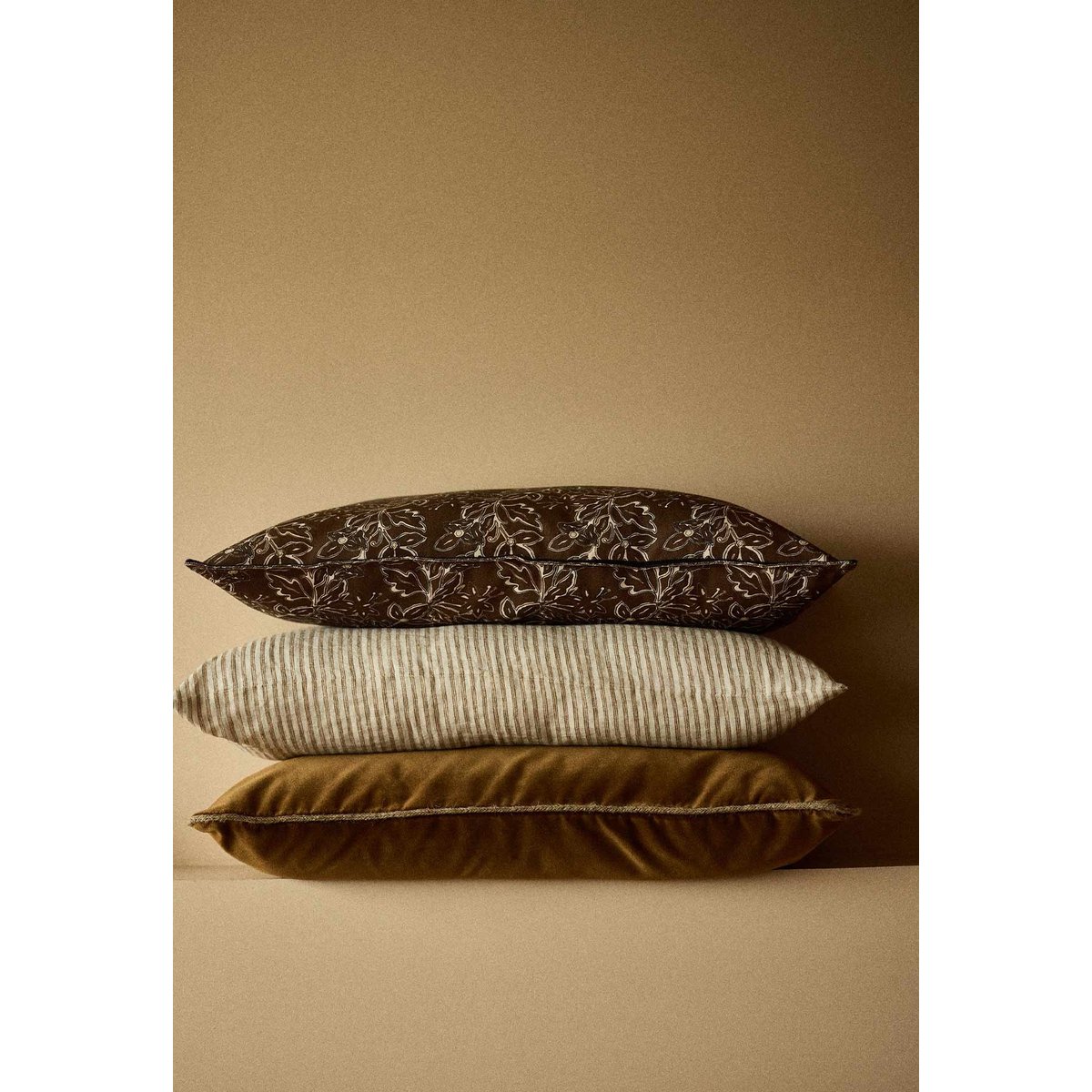 Housse de coussin en coton, CHANTILLY marron chantilly, GABRIELLE PARIS
