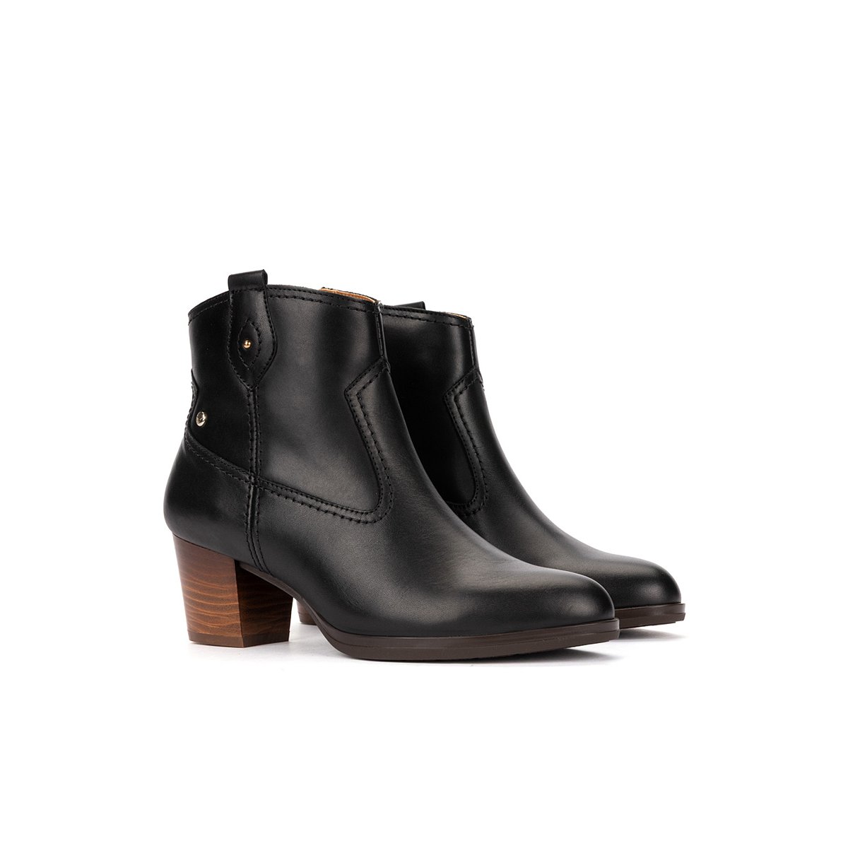 Bottines à talon cuir Zamora black, PIKOLINOS